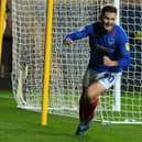 New Baffins Milton Rovers signing Brad Lethbridge celebrates scoring for Pompey at Oxford in the EFL Trophy in 2019. Picture: Graham Hunt