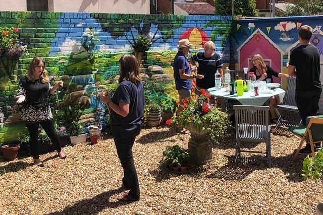 Artist Mark Lewis has completed his latest mural after two weeks of work. Picture: Richard Lemmer
