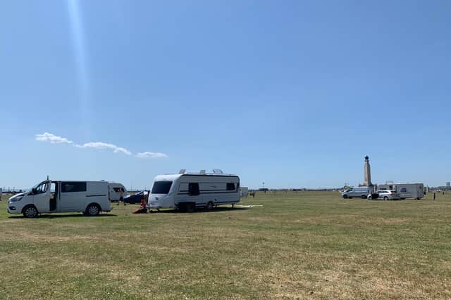 Travellers arrived on Southsea Common earlier today. Picture: Ben Fishwick