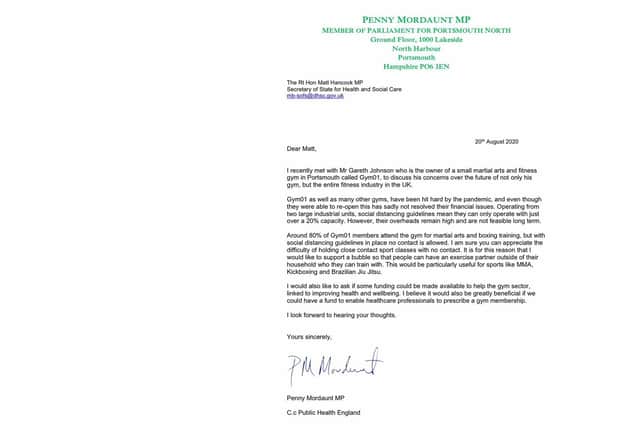 Mordaunt letter