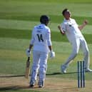 James Taylor celebrates dismissing James Vince on day three at The Oval. Photo by Jordan Mansfield/Getty Images for Surrey CCC.