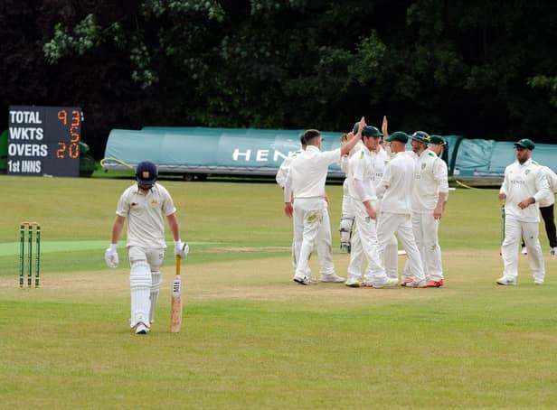 Sarisbury celebrate the dismissal of Portsmouth's Joe Smitherman.

Picture: Sarah Standing