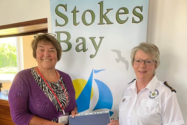 Angela MacCallum, President Stokes Bay WI with Caroline Hildrew from Gosport NCI