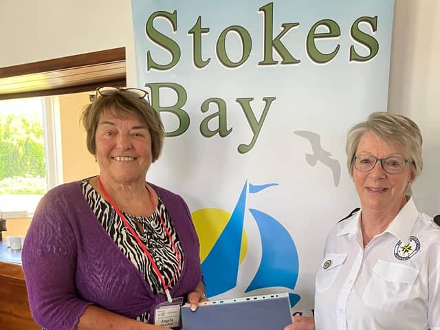 Angela MacCallum, President Stokes Bay WI with Caroline Hildrew from Gosport NCI