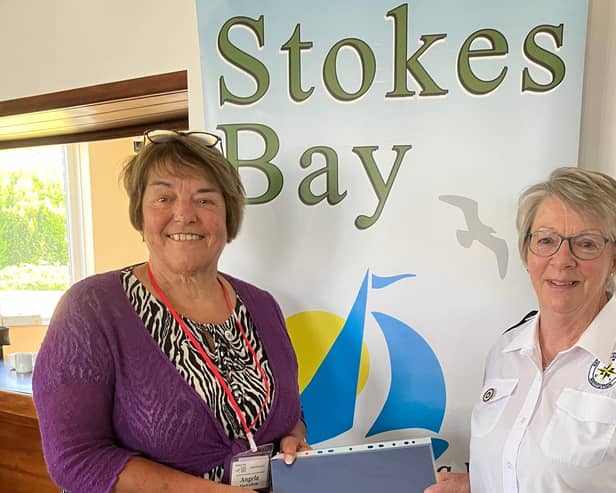 Angela MacCallum, President Stokes Bay WI with Caroline Hildrew from Gosport NCI