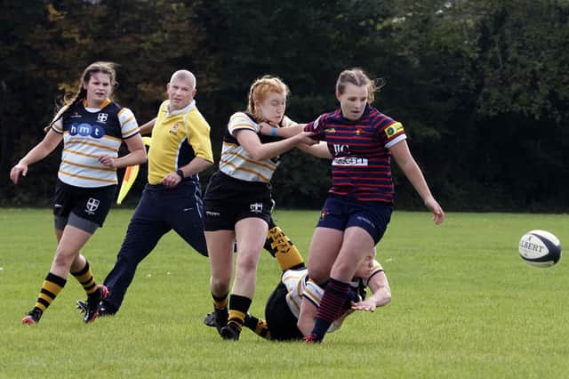 Valkyries (black shorts) v Trojans. Picture: Barry Zee