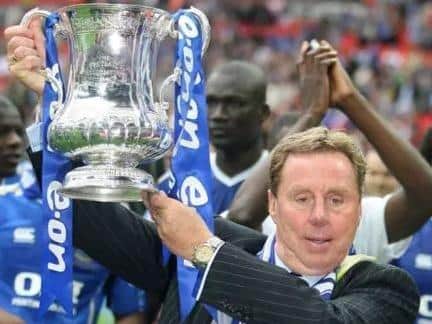 Harry Redknapp celebrates winning the FA Cup with Pompey in May 2008. Picture: Steve Reid