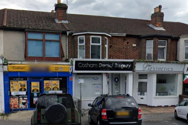 Cosham Dental Surgery on Portsmouth Road has a rating of 4.1 from 15 Google reviews. One patient said: "Excellent service, friendly staff, would highly recommend!"