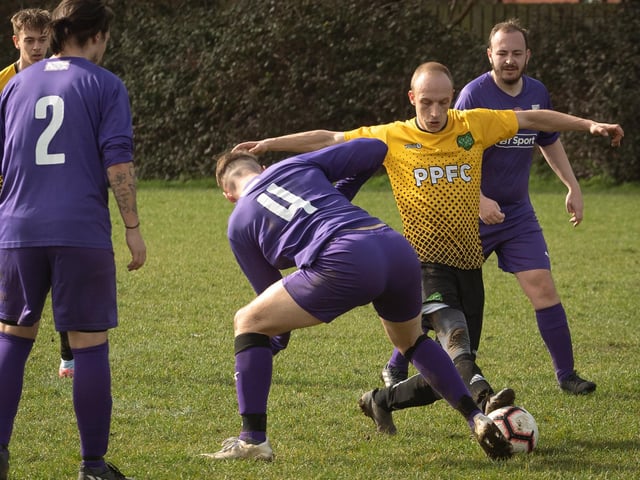 Action from AFC Tamworth's 7-2 victory over Gosham Rangers in Division Two of the City of Portsmouth Sunday League. Picture: Keith Woodland (120321-570)