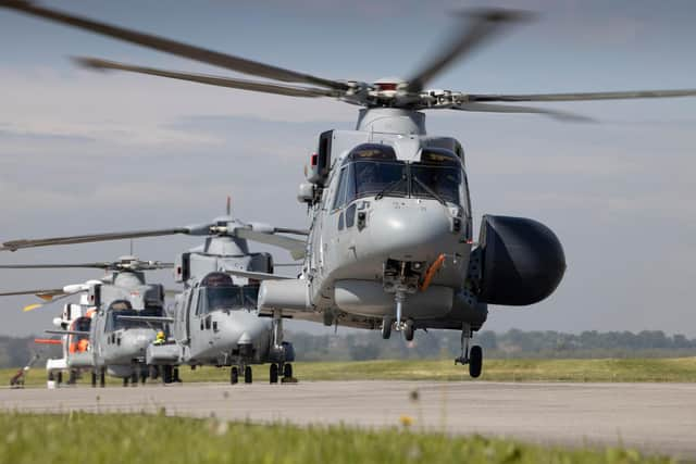 Merlin MK2 Crowsnest AEW taking off from flight pad at Yeovil
Not to be used without permission from LH Media manager (Helen Haxell) and Lockheed Martin