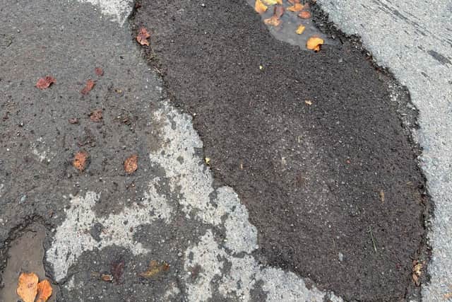 Pothole reported to Hampshire County Council. Image: Fixmystreet