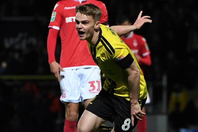Jake Hesketh in Burton Albion colours. Photo credit should read PAUL ELLIS/AFP via Getty Images)