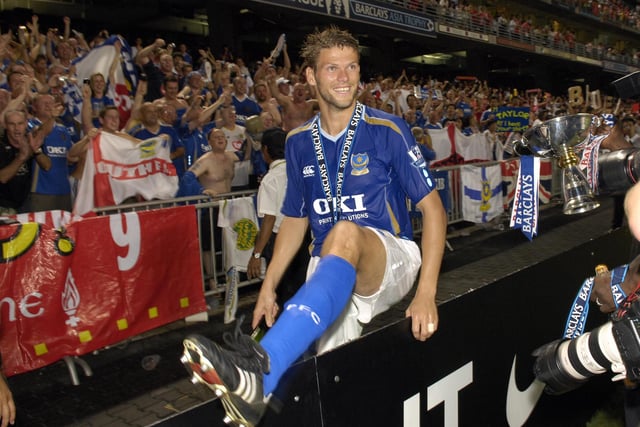 ‘What makes Pompey special is the fans. The passion from the fans is second to none, they support you whatever. I was here for four years and all across the ride every game you know you have the backing of the supporters.
‘They are a different class.
‘I loved my time here, they were amazing years, it’s great to see old friends, I know the brilliant people around here. It’s great to be back.
‘The pinnacle of my career was the FA Cup win, having all those trips to Wembley and celebrating with the people of Portsmouth.’
Picture: Will Caddy