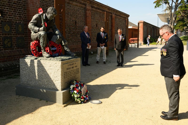 Pictured is: A wreath was also laid.
Picture: Keith Woodland (090921-44)