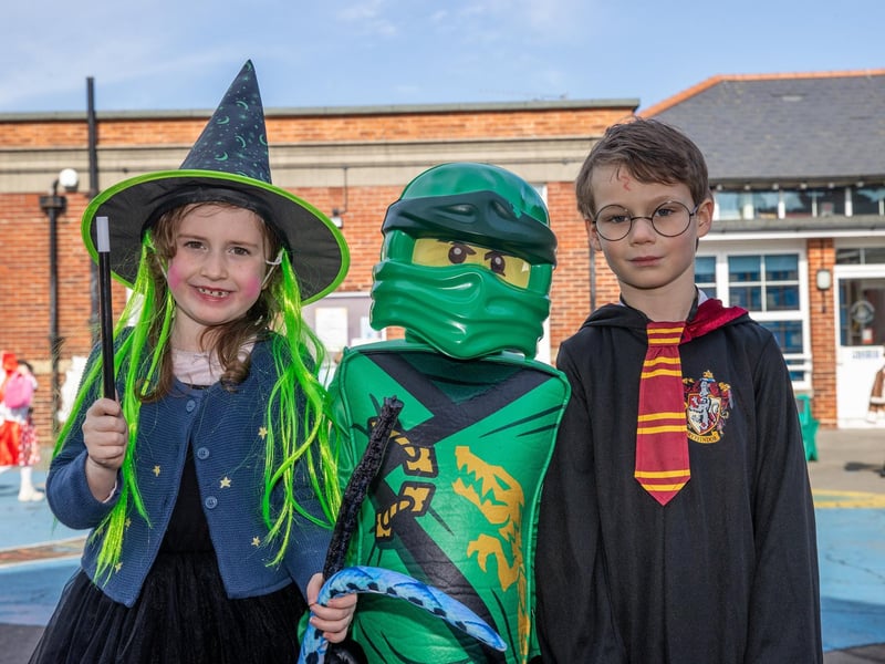Children & staff from Meon Infant and Junior School dressed up for World Book Day. Pictured - Pupils dressed up for World Book Day  Photos by Alex Shute
