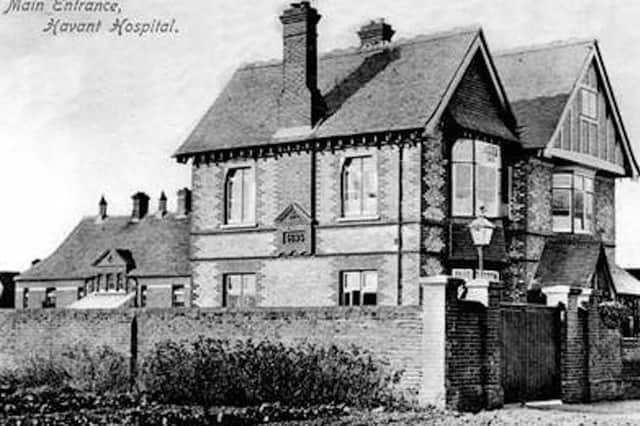 The main entrance to Havant Isolation Hospital. Picture: Ralph Cousins collection.