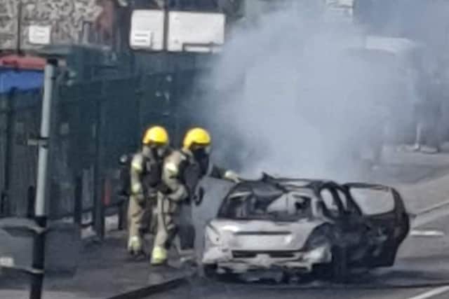 The aftermath of the fire in Waterlooville.