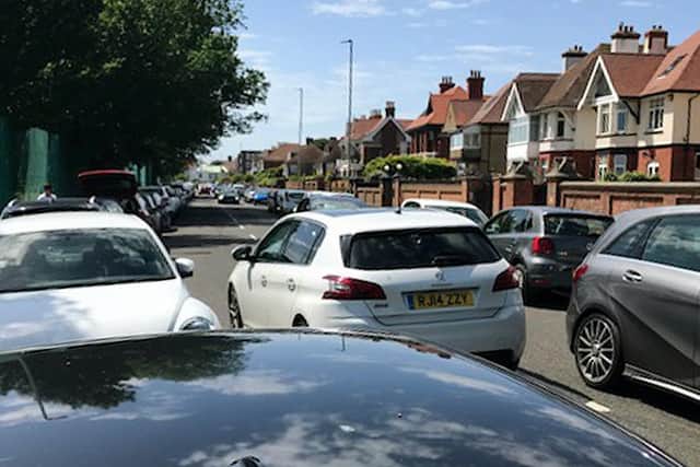 Parking 'mayhem' in Eastern Parade as the seafront road remains closed. Picture Luke Stubbs