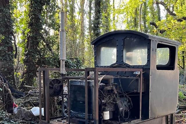 The locomotive as it is today, prior to a full and extensive rebuild and overhaul.
(Photo credit: Hayling Light Railway Trust)