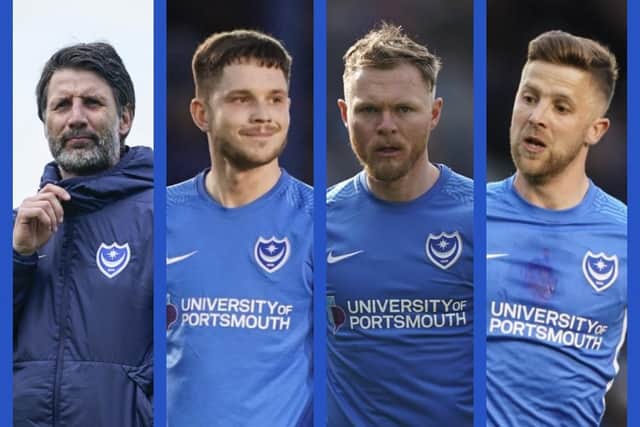 From left: Danny Cowley, George Hirst, Aiden O'Brien, Michael Jacobs.