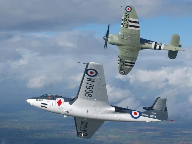 Portsmouth Navy Days 2010. RNHF Seahawk, which will be flown at Meet Your Navy, alongside the Sea Fury.