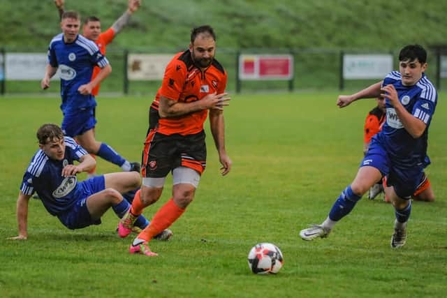 AFC Portchester's Brett Pitman struck his fourth hat-trick of the season on Saturday - and 32nd overall. Picture by Daniel Haswell