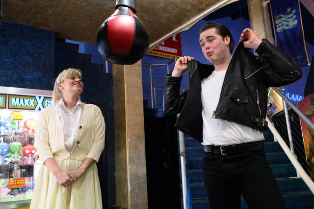 Pictured is: Poppy Bailey playing Sandy Dumbrowski
Jacob Bailey playing Danny Zuko


Picture: Keith Woodland (230321-200)