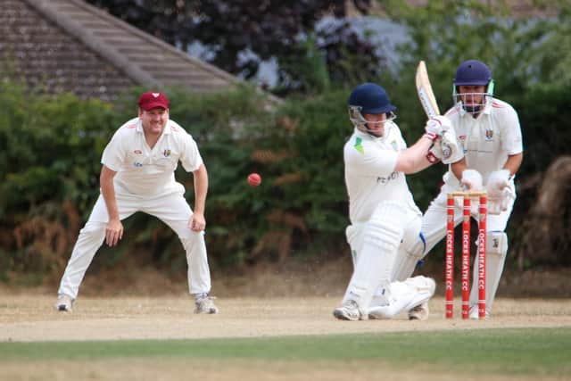 Matt Reeves batting for Sarisbury 2nds against Locks Heath. Photo by Alex Shute