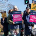 Nurses striking on Wednesday lunchtime outside Queen Alexandra Hospital, Portsmouth, January 18, 2023
Photos by Alex Shute