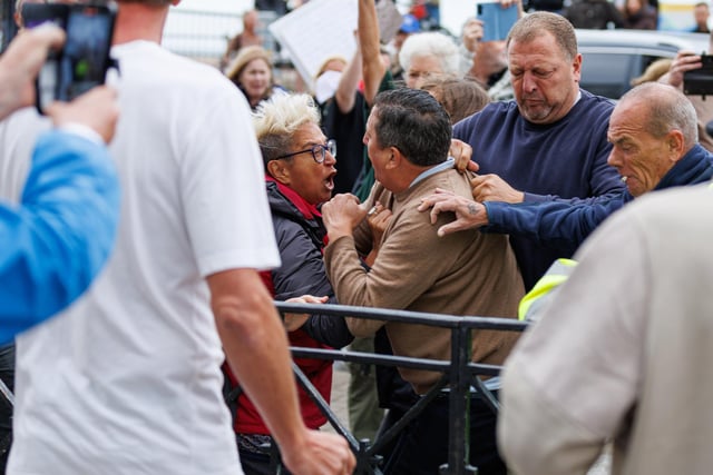Violent clashes took place at the Southsea anti-migrant protest on Saturday