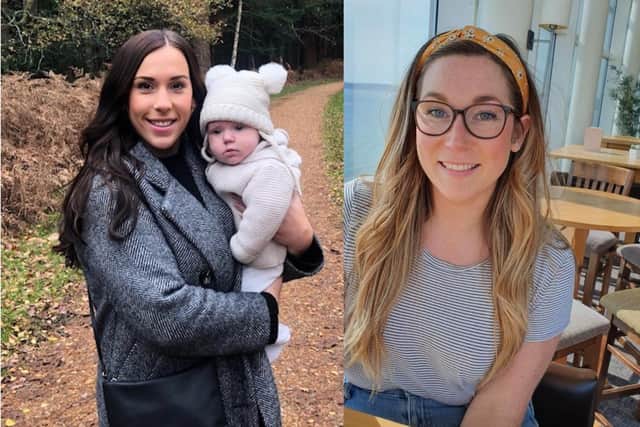 Emily Reed, left and Aimee Styles, who are both pregnant and have had a Covid jab