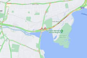 Traffic is queuing and delays are building on the A27 westbound at Eastern Road following a collision.