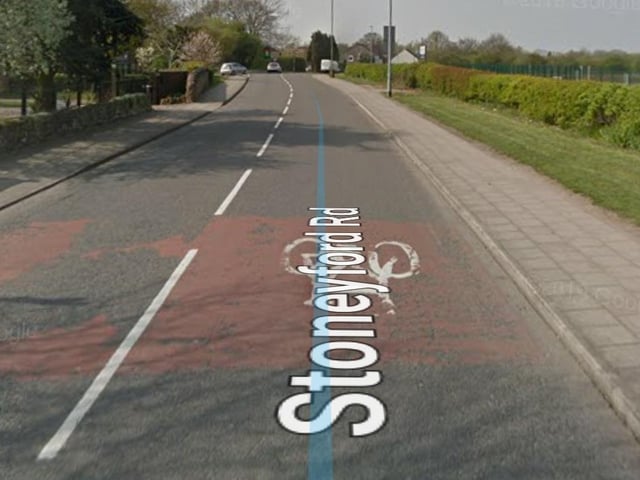 The B6028 is tied in 10th place with the A617 with 27 accidents apiece.