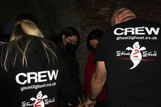Ghost2Ghost, a paranormal events company, organised a group of 35 people to travel through Fort Widley on Saturday night. Picture: Tony Ferguson.