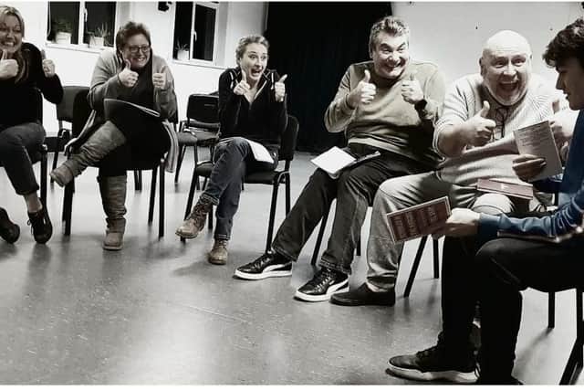 The cast of Scribbles in The Margin, by HumDrum, in rehearsal. They are at The Spring Arts Centre in Havant from March 8-11, 2023. Picture by Vaughan Douglas Capstick