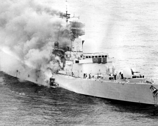 Twenty people died when the HMS Sheffield was hit during the Falklands War. Picture: PA
