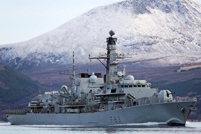 2017. HMS St Albans started her transit to Bergen, Norway, by sailing through the Norwegian Fjords. Picture: LPhot Dave Jenkins
The Type 23 Frigate has just completed her first escorting duty of the year, by following the Russian Aircraft Carrier Kuznetsov Task Group out of British areas of interest.