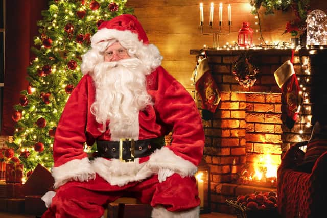 Father Christmas, aka Santa Claus, in his grotto. Picture from livevideosanta.com 