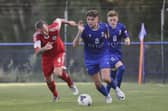 Captain James Cowan got the winner for Baffins Milton Rovers at Hamble. Picture: Simon Hill Photography