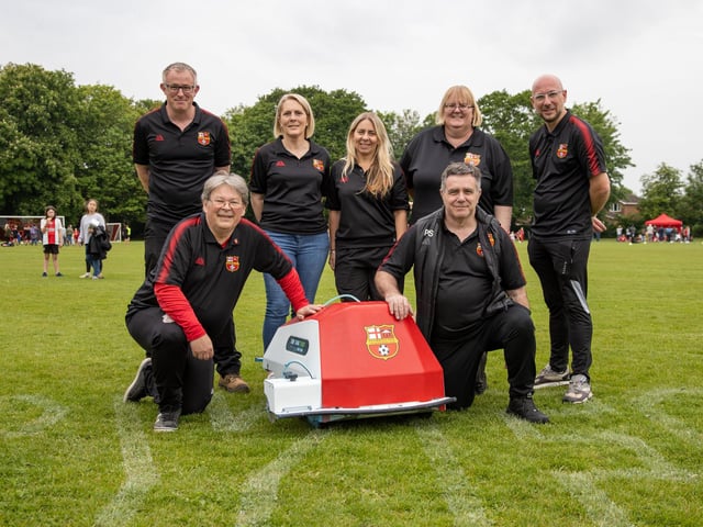 Families joined players and staff at an awards ceremony and fun day on Stubbington Recreation Ground on Saturday afternoon. Pictured - Organisers Andrew Griffin, Steve Mann, Samantha Mann, Jo Przbycin, Amanada Stevens, Paul Stevens and Kev PennyPhotos by Alex Shute