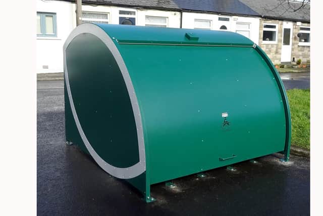 Another example of a bike hangar.