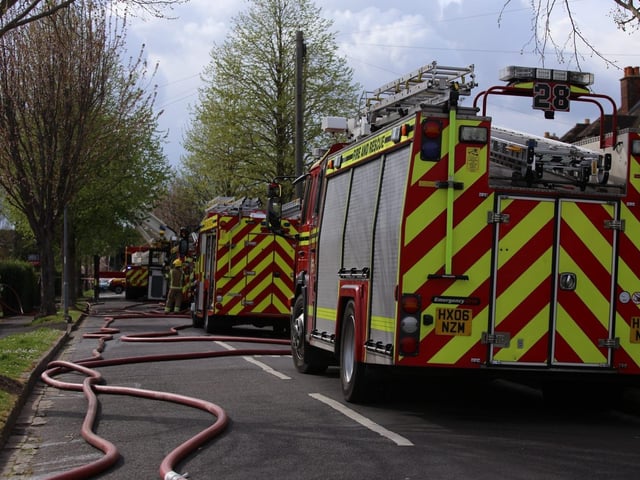 Emergency services at the scene of a 'large' house fire in Sea View Road, Drayton. Picture: Habibur Rahman