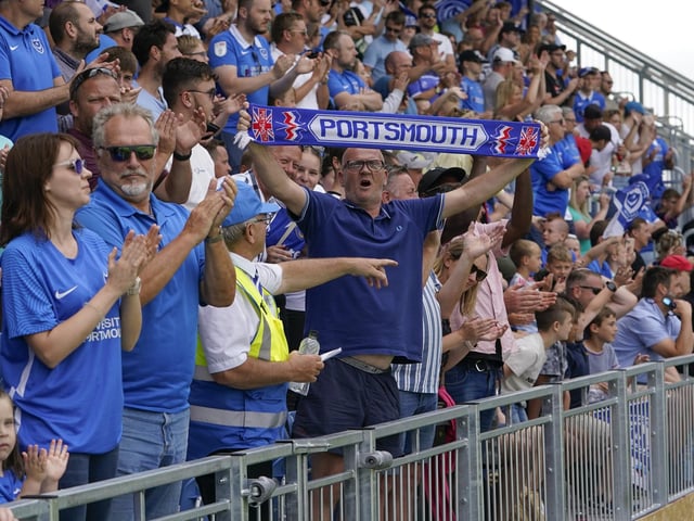 Pompey fans during Saturday's pre-season friendly against Championship Coventry   Picture: Jason Brown/ProSportsImages