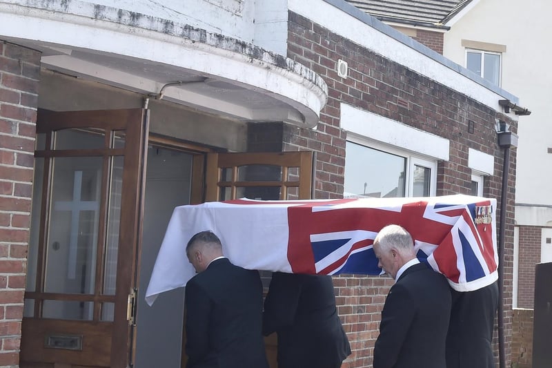 The funeral of veteran Reginald Plowman took place at The Salvation Army Church in The Crossways, Gosport, on Thursday, May 9, 2024.

Picture: Sarah Standing (090524-2002)