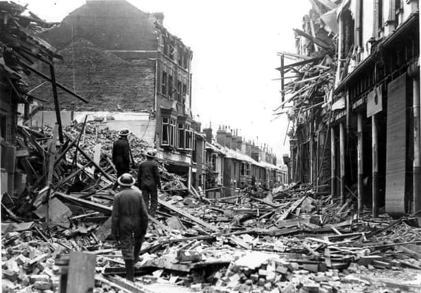 Stanley Street in Portsmouth during the blitz