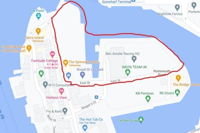 Police issue a dispersal order to curb anti-social behaviour covering the Camber and Broad Street. Pic: Hants police.