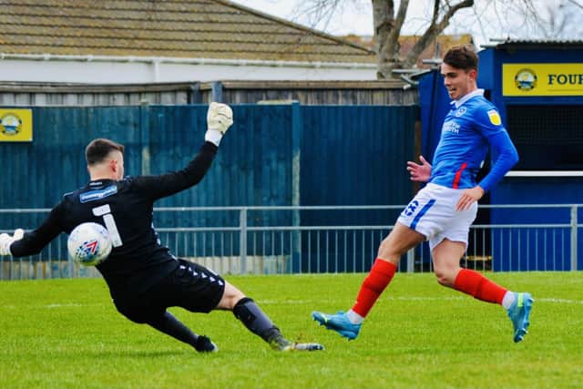 Pompey third-year scholar Harry Kavanagh in action for the reserves against Millwall. Picture: Colin Farmery