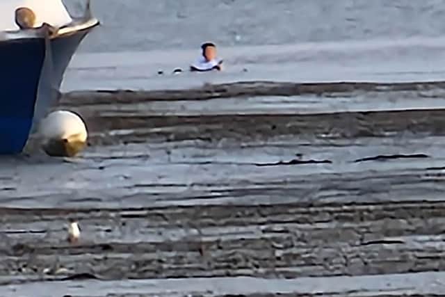 A boy was rescued at Broadmarsh Coastal Park off Harts Farm Way, Havant, on Monday by Daniel Artingstall.