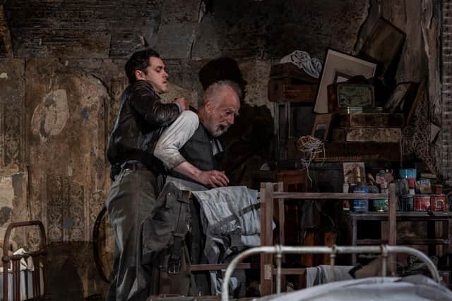 Jack Riddiford with Ian McDiarmid in The Caretaker. Photo by Ellie Kurttz
