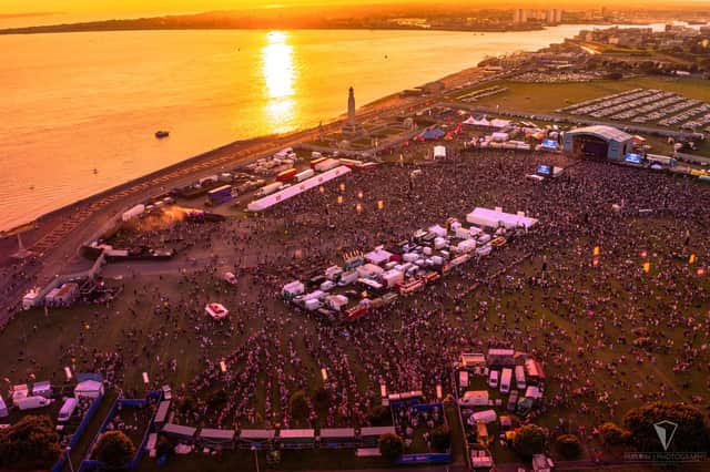 Sunset on day one of Victorious Festival. Picture: Marcin Jedrysiak